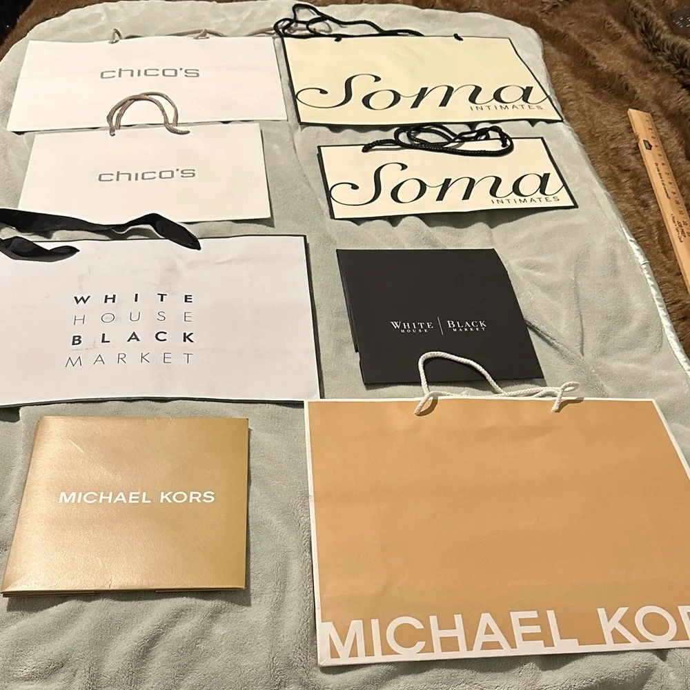 Bundle of 7 Empty Gift Bags & 2 Small Gift Boxes